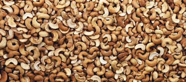 Cashew Nuts Peeled Full Background Panorama Banner — 스톡 사진