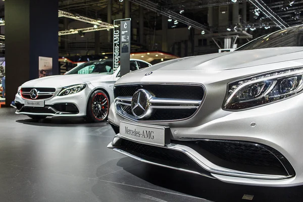 Barcelona, Spanyolország - május 2015-ig: Mercedes Stand Barcelona Motor show — Stock Fotó