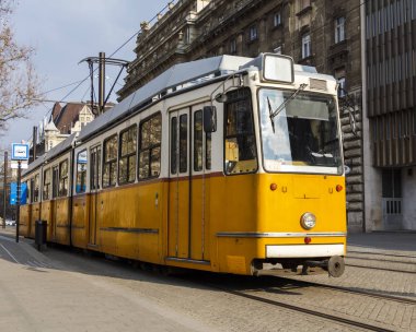 Budapeşte, Macaristan - 2016 yaklaşık: Avrupa tramvay