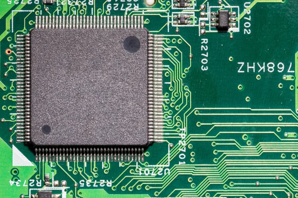 Large Computer Chip  on a Printed Circuit Board Stock Picture