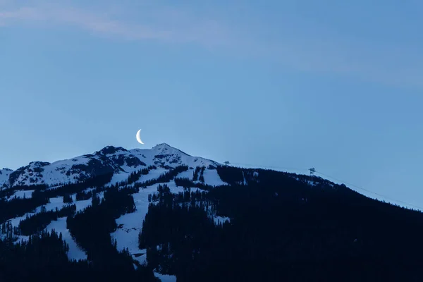 Moon Rising Over Whistler Blackcomb