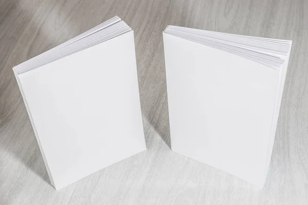 Real white books on the table — Stock Photo, Image