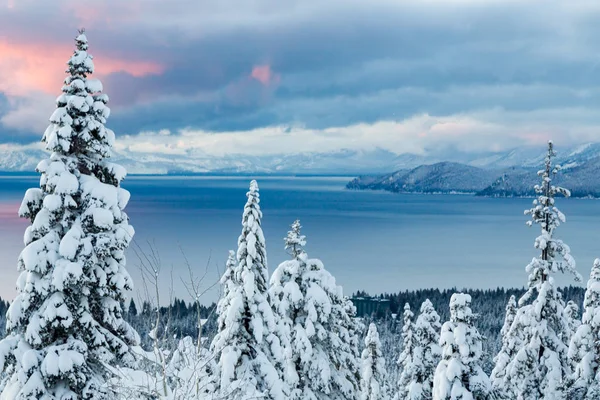 İnanılmaz bir kış zaman, renkli gökyüzü. Doğa