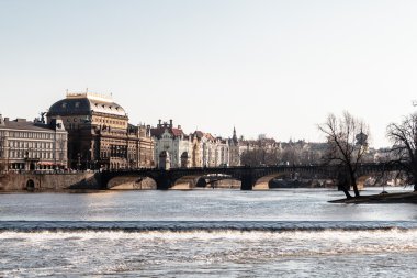 Binaları ve sokakları Vltava Nehri Prag, Çek Republi yakın