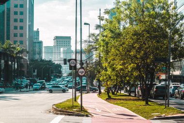 Sao Paulo, Brezilya (Brezilya, sokaklarında bisiklet yolu)