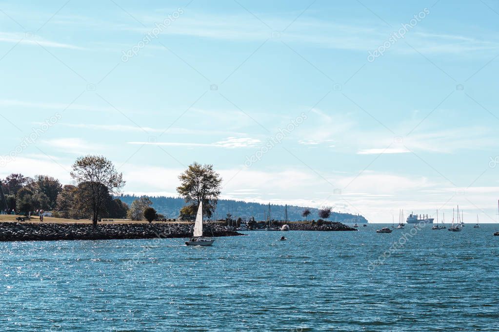 Kitsillano Beach view from Downtown in Vancouver, Canada