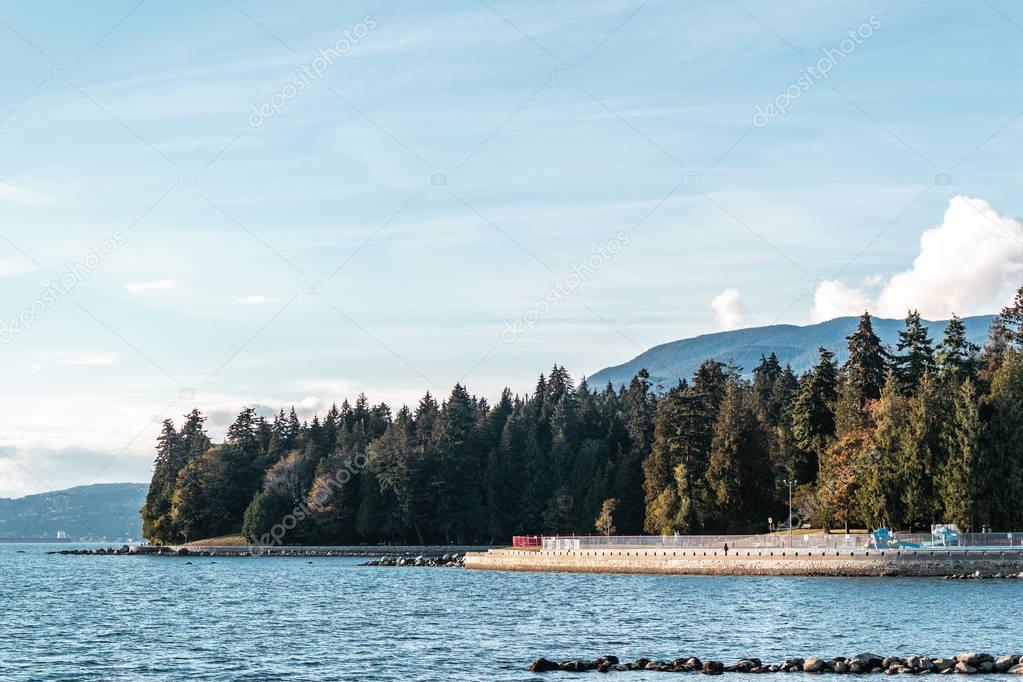 Stanley Park and the sea in Vancouver, Canada