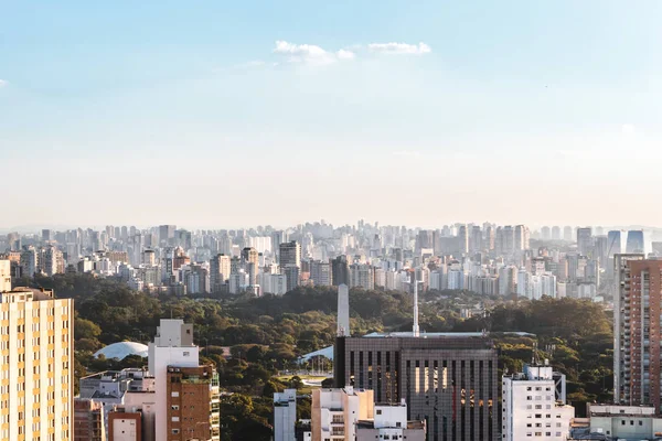 Vista Elevada do Parque Ibirapuera em São Paulo, Brasil (Brasil ) — Fotografia de Stock