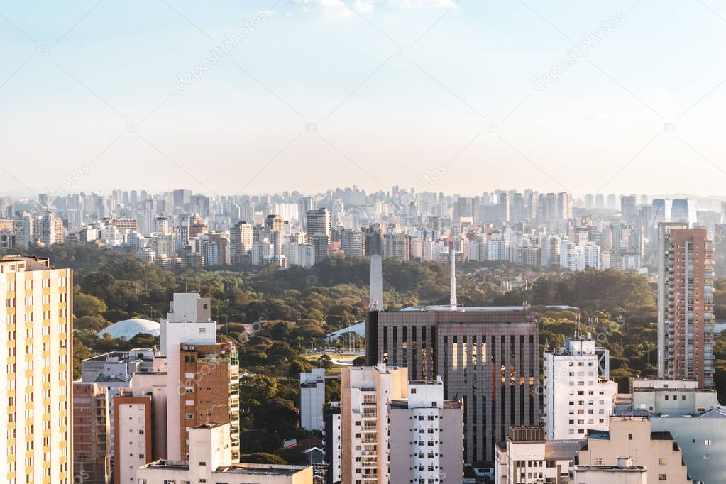 Elevated View of Ibirapuera Park in Sao Paulo, Brazil (Brasil)