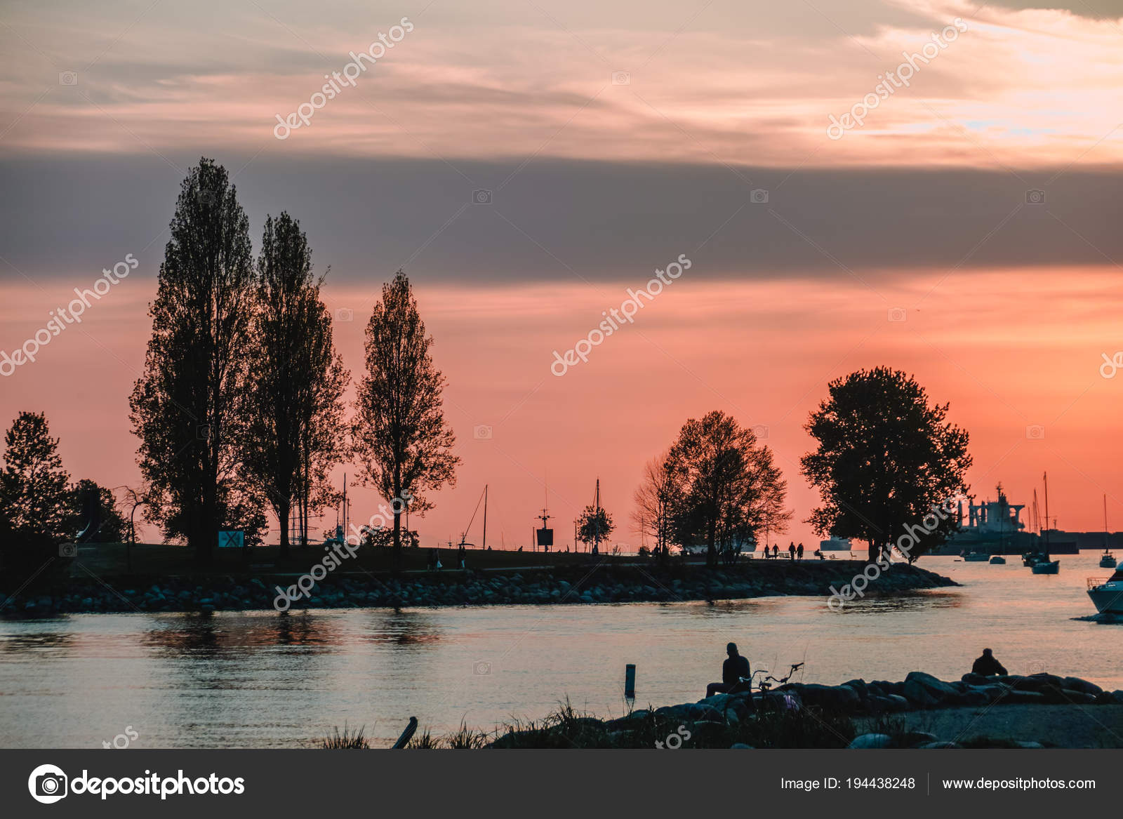 Sunset At Sunset Beach In Vancouver Bc Canada Stock Photo