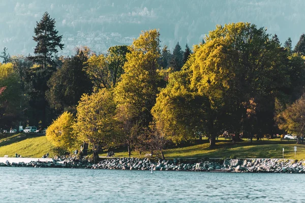 Stanley Park view από αγγλική Bay στο Vancouver, Bc, Καναδάς — Φωτογραφία Αρχείου