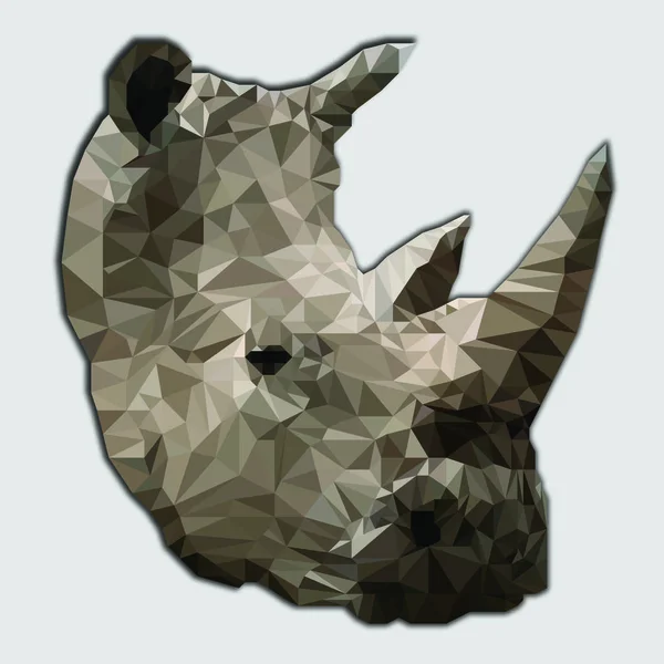 Rhino Low Poly Rhinoceros Hecho Con Polietileno Bajo — Archivo Imágenes Vectoriales