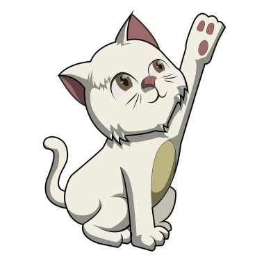 Şirin kedi çok şirin ve tatlı kahverengi kedi gösteren bir vektör görüntüsü var.