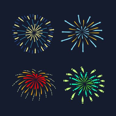 Renkli Havai fişek seti, Mutlu yıllar.