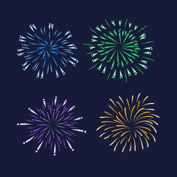 Illustration Monochrome Fireworks Set — ストックベクタ