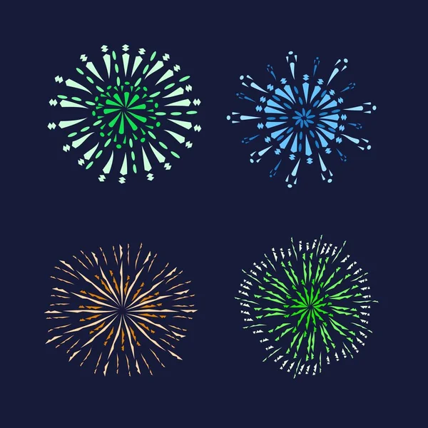 Illustration Monochrome Fireworks Set — ストックベクタ