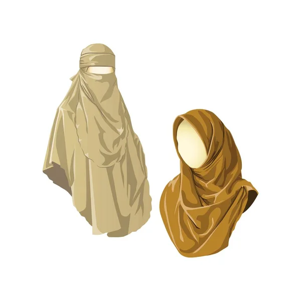 Hijab Doit Couvrir Tout Corps Sauf Visage Deux Paumes Pas — Image vectorielle