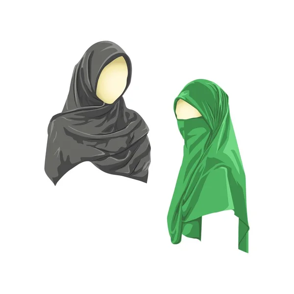 Hijab Doit Couvrir Tout Corps Sauf Visage Deux Paumes Pas — Image vectorielle