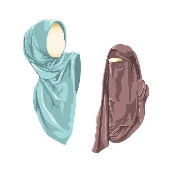 Hijab Doit Couvrir Tout Corps Sauf Visage Deux Paumes Pas — Image vectorielle