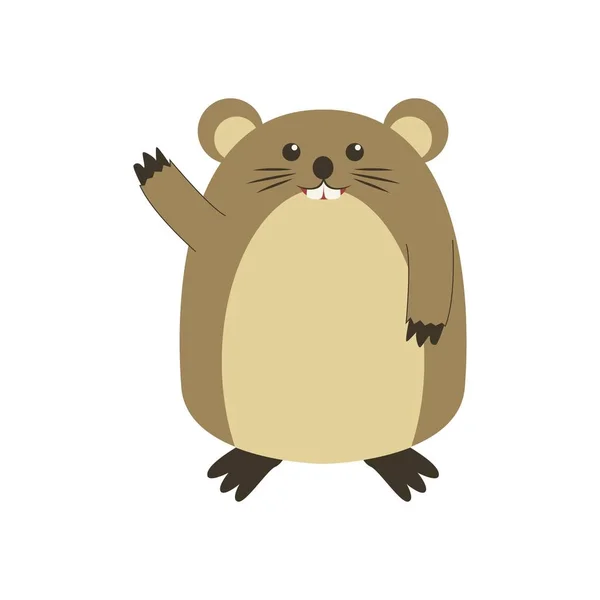 Linda Ilustración Marmota Feliz Día Marmota — Vector de stock