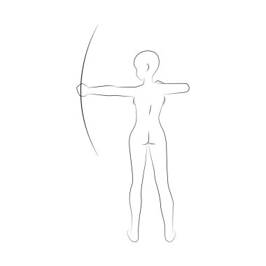Çizim için Art Art Jest Kadını, jest ve anatomi referansı
