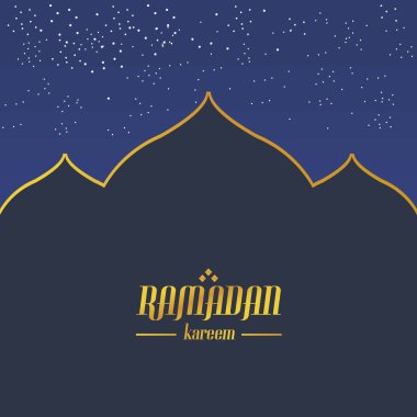 Cami siluetiyle Ramazan Kareem 'in arka planı