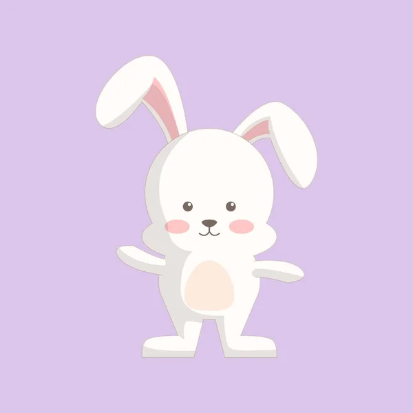 Cute Cartoon Rabbit Standing Pose — Stock Vector