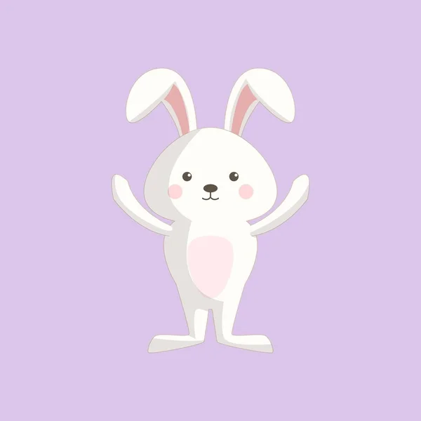 Милый Мультяшный Кролик Стоячей Позой — стоковый вектор