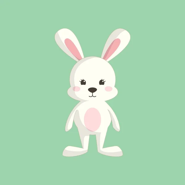 Lapin Dessin Animé Mignon Avec Pose Debout — Image vectorielle