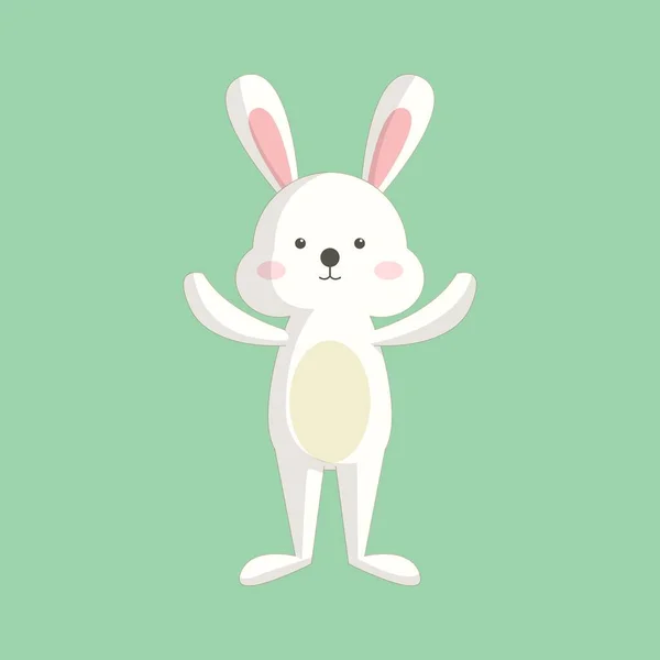 Lapin Dessin Animé Mignon Avec Pose Debout — Image vectorielle