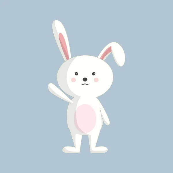 Cute Cartoon Rabbit Standing Pose — Stock Vector