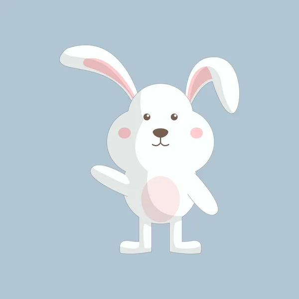 Милый Мультяшный Кролик Стоячей Позой — стоковый вектор