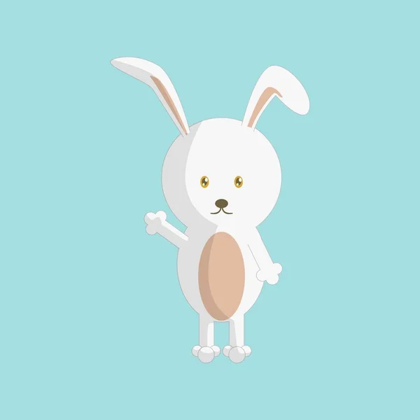 Lapin Dessin Animé Mignon Avec Pose Debout — Image vectorielle