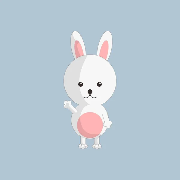 Cute Cartoon Rabbit Standing Pose — Stock Vector