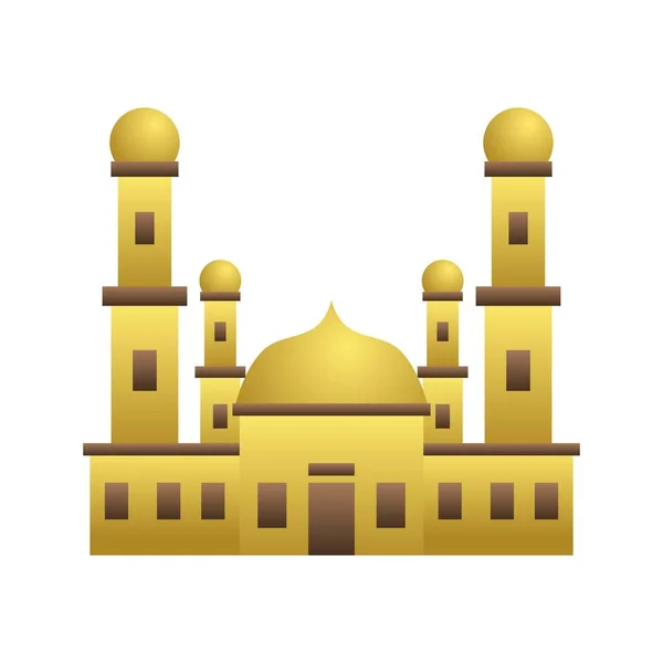 Ilustrace Budovy Mešity Kupolí — Stockový vektor
