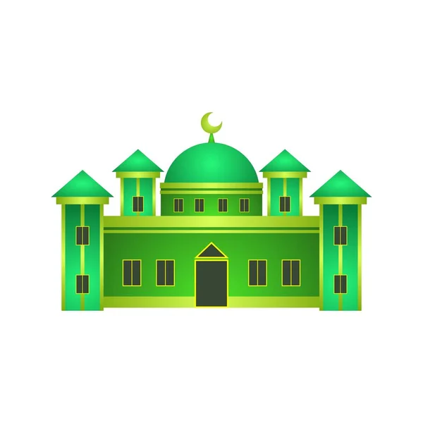 Ilustración Edificio Mezquita Con Cúpula Ilustración Edificio Mezquita Con Cúpula — Vector de stock