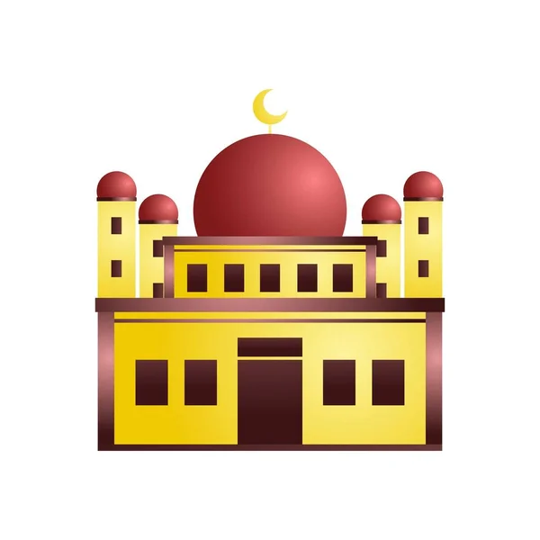Ilustração Edifício Mesquita Com Uma Abóbada Ilustração Edifício Mesquita Com — Vetor de Stock