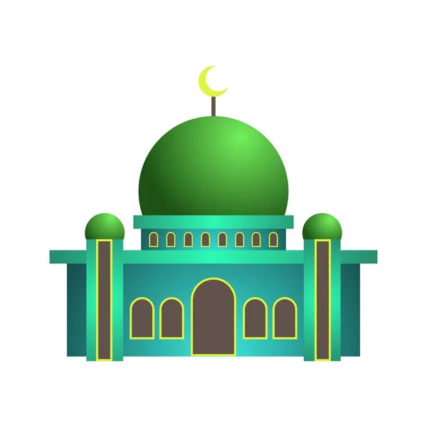 Illustration Bâtiment Mosquée Avec Dôme Illustration Bâtiment Mosquée Avec Dôme — Image vectorielle