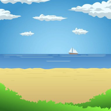 Yazın kumsalda güneşli hava