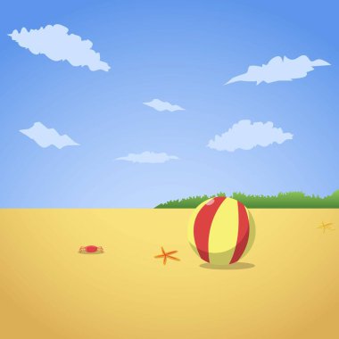 Yazın kumsalda güneşli hava