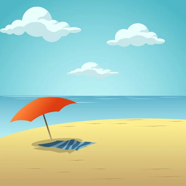 Playa Verano Con Tiempo Soleado — Vector de stock