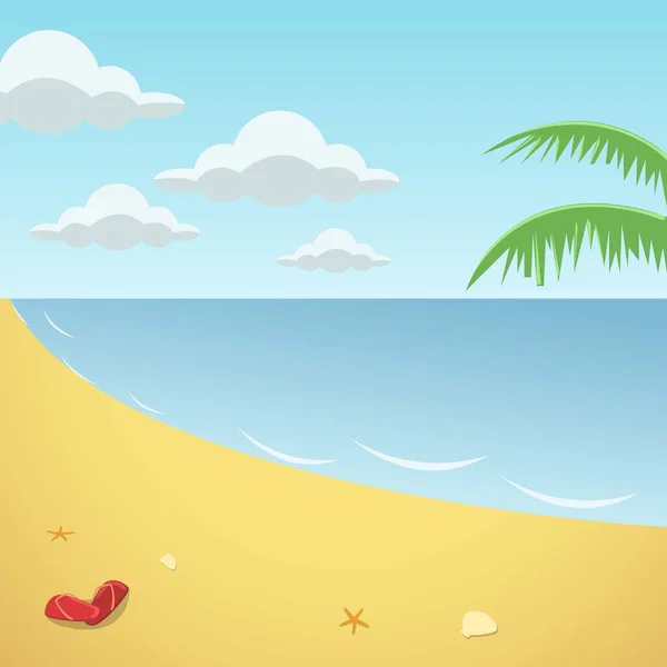 Beach Summer Sunny Weather — Stock Vector