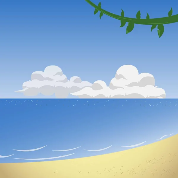 Playa Verano Con Tiempo Soleado — Vector de stock