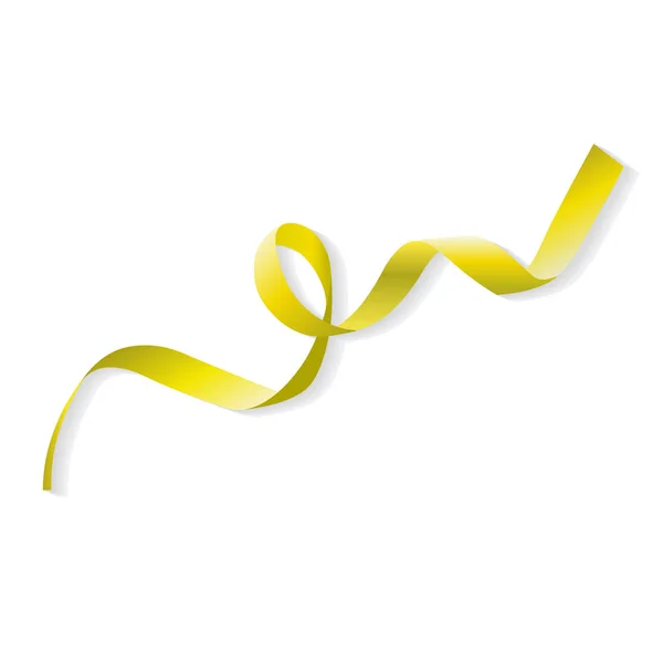 Yellow ribbon for decoration — Stock Vector