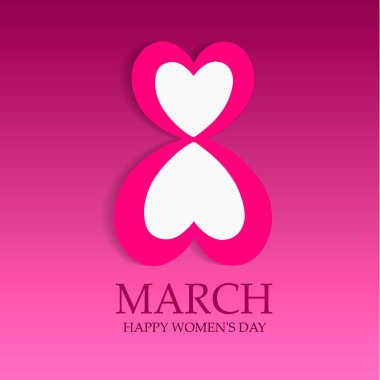 8 Mart tebrik kartı. Dünya Kadınlar Günü için arka plan. Vektör çizim.