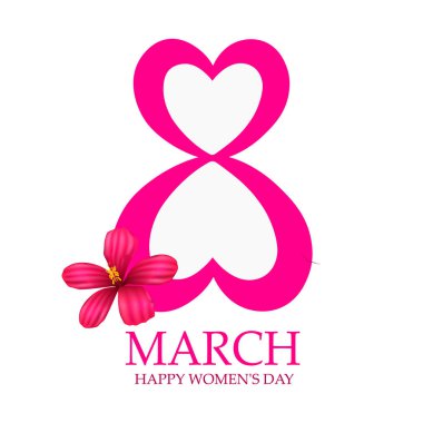 8 Mart tebrik kartı. Dünya Kadınlar Günü için arka plan. Vektör çizim.