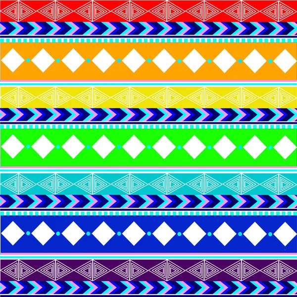 Padrão de listras coloridas vetoriais. textura sem costura tribal . — Vetor de Stock