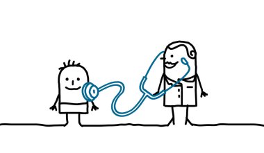 Çocuklu bir çocuk doktoru.