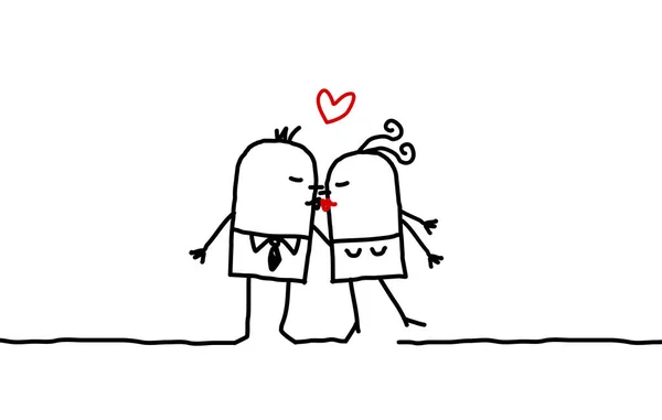 Parejas de dibujos animados - besos — Foto de Stock