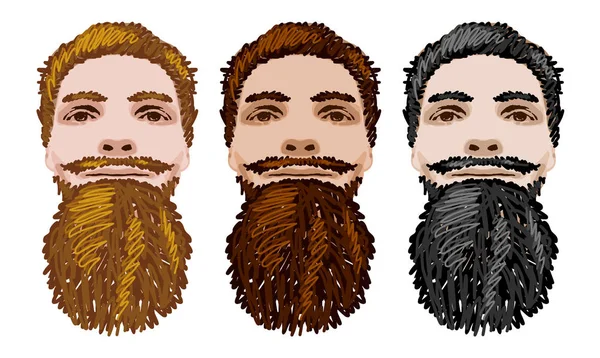 Три бородатых вектора — стоковый вектор